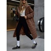 image:imageCHOUYATOU Womens 2026 Winter Lightweight Quilted Puffer Jacket Hooded Midi Long Puffer Coat OvercoatBrown
