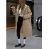 image:imageCHOUYATOU Womens 2026 Winter Lightweight Quilted Puffer Jacket Hooded Midi Long Puffer Coat OvercoatKhaki