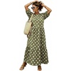 image:imagechouyatou Womens Cute Polka Dot Maxi Dress Casual Loose 34 Sleeve ALine Tiered Long Beach Sun DressGreen