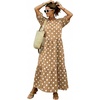 image:imagechouyatou Womens Cute Polka Dot Maxi Dress Casual Loose 34 Sleeve ALine Tiered Long Beach Sun DressKhaki