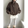 image:imagechouyatou Womens Warm Fall Winter Heart Print Fleece Sherpa Jacket Stand Collar Zip Up Teddy Faux Fur CoatCoffe