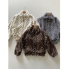 image:imagechouyatou Womens Warm Fall Winter Heart Print Fleece Sherpa Jacket Stand Collar Zip Up Teddy Faux Fur CoatGrey