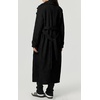 image:imagechouyatou Women Fall Winter Double Breasted Wool Coat Belted Midi Long Winter Trench Coat Peacoat OvercoatBlack