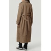 image:imagechouyatou Women Fall Winter Double Breasted Wool Coat Belted Midi Long Winter Trench Coat Peacoat OvercoatBrown