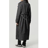 image:imagechouyatou Women Fall Winter Double Breasted Wool Coat Belted Midi Long Winter Trench Coat Peacoat OvercoatDark Grey