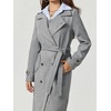 image:imagechouyatou Women Fall Winter Double Breasted Wool Coat Belted Midi Long Winter Trench Coat Peacoat OvercoatGrey