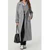 image:imagechouyatou Women Fall Winter Double Breasted Wool Coat Belted Midi Long Winter Trench Coat Peacoat OvercoatGrey