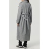image:imagechouyatou Women Fall Winter Double Breasted Wool Coat Belted Midi Long Winter Trench Coat Peacoat OvercoatGrey
