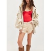 image:imagechouyatou Womens Casual Zip Up Hoodie Top Y2k Oversized Sweatshirt Jackets Spring Fall Hooded Trench Coat OuterwearBeige