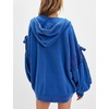 image:imagechouyatou Womens Casual Zip Up Hoodie Top Y2k Oversized Sweatshirt Jackets Spring Fall Hooded Trench Coat OuterwearBlue