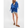 image:imagechouyatou Womens Casual Zip Up Hoodie Top Y2k Oversized Sweatshirt Jackets Spring Fall Hooded Trench Coat OuterwearBlue