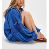 image:imagechouyatou Womens Casual Zip Up Hoodie Top Y2k Oversized Sweatshirt Jackets Spring Fall Hooded Trench Coat OuterwearBlue