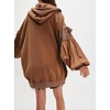 image:imagechouyatou Womens Casual Zip Up Hoodie Top Y2k Oversized Sweatshirt Jackets Spring Fall Hooded Trench Coat OuterwearBrown