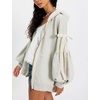 image:imagechouyatou Womens Casual Zip Up Hoodie Top Y2k Oversized Sweatshirt Jackets Spring Fall Hooded Trench Coat OuterwearGray