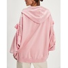 image:imagechouyatou Womens Casual Zip Up Hoodie Top Y2k Oversized Sweatshirt Jackets Spring Fall Hooded Trench Coat OuterwearPink