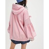 image:imagechouyatou Womens Casual Zip Up Hoodie Top Y2k Oversized Sweatshirt Jackets Spring Fall Hooded Trench Coat OuterwearPink