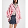 image:imagechouyatou Womens Casual Zip Up Hoodie Top Y2k Oversized Sweatshirt Jackets Spring Fall Hooded Trench Coat OuterwearPink