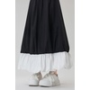 image:imagechouyatou Womens Color Block Bubble Puffy Skirt High Elastic Waist A Line Swing Long Skirt with PocketsBlack