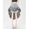 image:imagechouyatou Womens Color Block Bubble Puffy Skirt High Elastic Waist A Line Swing Long Skirt with PocketsGreen