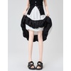 image:imagechouyatou Womens Color Block Bubble Puffy Skirt High Elastic Waist A Line Swing Long Skirt with PocketsWhite