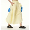 image:imagechouyatou Womens Cute 3D Floral Applique Baggy Skirt Elastic Waist Irregular Swing Midi Long Skirt with PocketsApricot