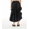 image:imagechouyatou Womens Cute 3D Floral Applique Baggy Skirt Elastic Waist Irregular Swing Midi Long Skirt with PocketsBlack