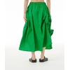 image:imagechouyatou Womens Cute 3D Floral Applique Baggy Skirt Elastic Waist Irregular Swing Midi Long Skirt with PocketsGreen
