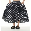 image:imagechouyatou Womens Cute 3D Floral Applique Baggy Skirt Elastic Waist Irregular Swing Midi Long Skirt with PocketsPolka Dot Black