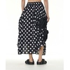 image:imagechouyatou Womens Cute 3D Floral Applique Baggy Skirt Elastic Waist Irregular Swing Midi Long Skirt with PocketsPolka Dot Black