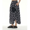 image:imagechouyatou Womens Cute 3D Floral Applique Baggy Skirt Elastic Waist Irregular Swing Midi Long Skirt with PocketsPolka Dot Black