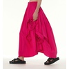 image:imagechouyatou Womens Cute 3D Floral Applique Baggy Skirt Elastic Waist Irregular Swing Midi Long Skirt with PocketsRose Red
