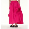 image:imagechouyatou Womens Cute 3D Floral Applique Baggy Skirt Elastic Waist Irregular Swing Midi Long Skirt with PocketsRose Red