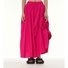 image:imagechouyatou Womens Cute 3D Floral Applique Baggy Skirt Elastic Waist Irregular Swing Midi Long Skirt with PocketsRose Red