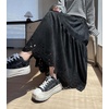image:imagechouyatou Womens Fall Winter Suede Ruffle Skirt High Elastic Waist Crochet Hem Faux Suede Leather Midi Long SkirtBlack