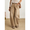 image:imagechouyatou Women Mid Rise Baggy Barrel Jeans Boyfriend Wide Leg Ankle PantsKhaki