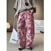 image:imagechouyatou Womens Boyefriend Y2K Camouflage Cargo Pants Wide Leg Jeans High Waisted Denim Palazzo PantsPink