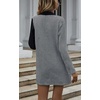 image:imagechouyatou Womens Chic Color Block Houndstooth Long Blazer Jacket Trench CoatBlack