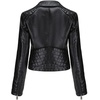 image:imagechouyatou Womens Daily Wear Multiple Color Moto Biker Short Faux Leather JacketBlack