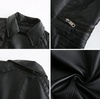 image:imagechouyatou Womens Daily Wear Multiple Color Moto Biker Short Faux Leather JacketBlack