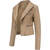 image:imagechouyatou Womens Daily Wear Multiple Color Moto Biker Short Faux Leather JacketKhaki