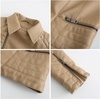 image:imagechouyatou Womens Daily Wear Multiple Color Moto Biker Short Faux Leather JacketKhaki