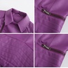image:imagechouyatou Womens Daily Wear Multiple Color Moto Biker Short Faux Leather JacketPurple