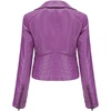 image:imagechouyatou Womens Daily Wear Multiple Color Moto Biker Short Faux Leather JacketPurple