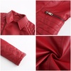 image:imagechouyatou Womens Daily Wear Multiple Color Moto Biker Short Faux Leather JacketRed