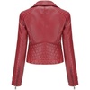 image:imagechouyatou Womens Daily Wear Multiple Color Moto Biker Short Faux Leather JacketRed