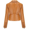 image:imagechouyatou Womens Daily Wear Multiple Color Moto Biker Short Faux Leather JacketTan