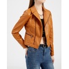 image:imagechouyatou Womens Daily Wear Multiple Color Moto Biker Short Faux Leather JacketTan
