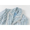 image:imagechouyatou Womens Dressy Plaid Tweed Trench Coat Notch Lapel Slim Fit A Line Maxi Long Blazer Jacket Pea CoatBlue