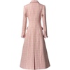 image:imagechouyatou Womens Dressy Plaid Tweed Trench Coat Notch Lapel Slim Fit A Line Maxi Long Blazer Jacket Pea CoatPink