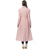 image:imagechouyatou Womens Dressy Plaid Tweed Trench Coat Notch Lapel Slim Fit A Line Maxi Long Blazer Jacket Pea CoatPink